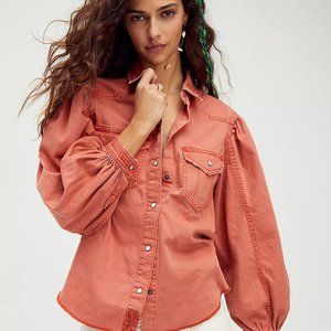 Free People We The Free With Love Denim Top